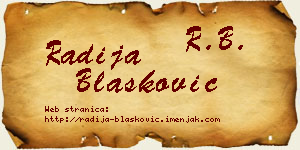 Radija Blašković vizit kartica